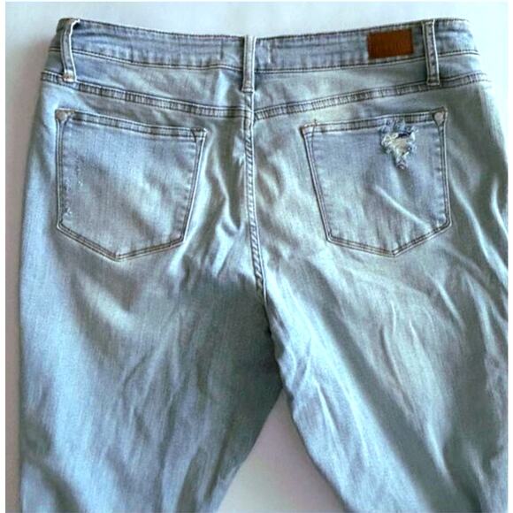 Judy Blue Distressed Blue Jeans Boyfriend Light Wash 15 32 14 Destroyed Ankle - Picture 12 of 15